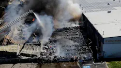 There were no injuries at the three-alarm fire.