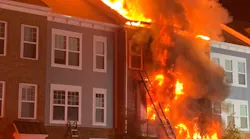Firefighters' aggressive attack and non-combustible siding helped keep the blaze from spreading.