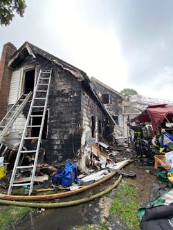 An off-duty firefighter, who lived in the building, urged the mom to drop the baby. An off-duty firefighter, who lived in the building, urged the mom to drop the baby.