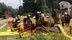 Montgomery County, MD special operations crews battled extreme heat while performing a trench rescue Thursday afternoon.