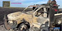 Two New Hope firefighters escaped after their brush truck caught fire.