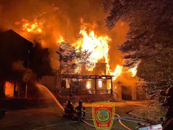 Firefighters from several departments battled the Newton fire for hours.