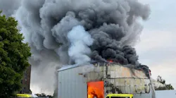 Several ambulances were destroyed by the massive blaze.