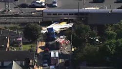 A rig loaded with lumber was struck at a Maryland crossing Wednesday. A rig loaded with lumber was struck at a Maryland crossing Wednesday.