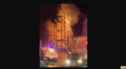 Firefighters encountered heavy fire conditions in a Denver building that was undergoing renovations.