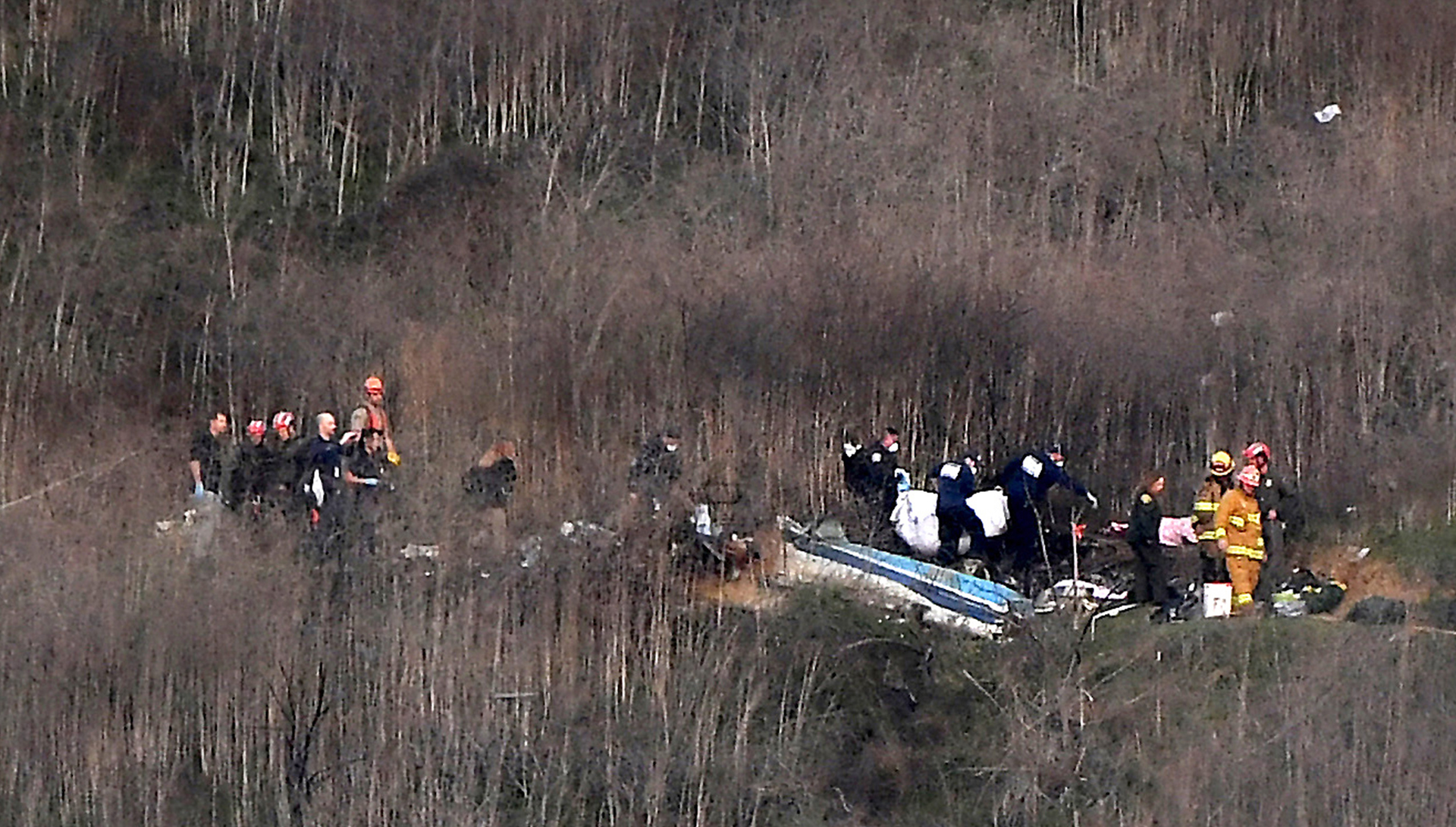 This is the scene of the helicopter crash that killed Kobe Bryant and others.
