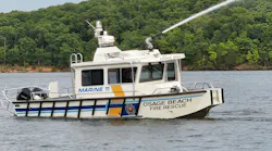 Lake Assault Boats, part of Fraser Shipyards and a leading manufacturer of purpose-built, mission-specific fire and rescue boats, placed this 31-foot fireboat into service on Lake of the Ozarks with the Osage Beach Fire Protection District in Missouri.