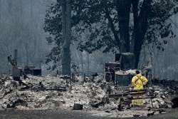 Residents are blaming a power company for the destructive fire. Residents are blaming a power company for the destructive fire.