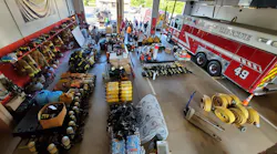 Donations of firefighting gear filled two bays at Ottsville Vol. Fire Co.