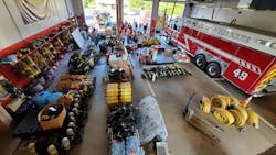 Donations of firefighting gear filled two bays at Ottsville Vol. Fire Co. Donations of firefighting gear filled two bays at Ottsville Vol. Fire Co.