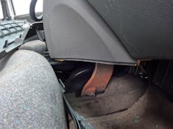 In the event that more displacement of the dash is needed beyond that which is produced by the cut-less technique, rescuers can cut the dash tie down strip. In the event that more displacement of the dash is needed beyond that which is produced by the cut-less technique, rescuers can cut the dash tie down strip.