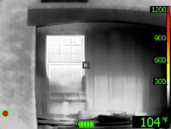 A TIC shows the heat that's behind a window, which indicates the fire's location. Window construction, amount of heat and duration of heat exposure are variables of the same subject. A TIC shows the heat that's behind a window, which indicates the fire's location. Window construction, amount of heat and duration of heat exposure are variables of the same subject.