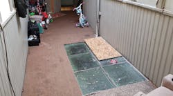 Buildings of ordinary construction pose challenges that other building types don’t—whether based on their basics or on oddities that can emerge, such as this glass section of the floor on the second level of a downtown building in the author’s department’s jurisdiction. If fire were to communicate to this hallway and cause the glass section to break, smoke and fire could spread, and firefighters could encounter an unseen hazard. Buildings of ordinary construction pose challenges that other building types don’t—whether based on their basics or on oddities that can emerge, such as this glass section of the floor on the second level of a downtown building in the author’s department’s jurisdiction. If fire were to communicate to this hallway and cause the glass section to break, smoke and fire could spread, and firefighters could encounter an unseen hazard.