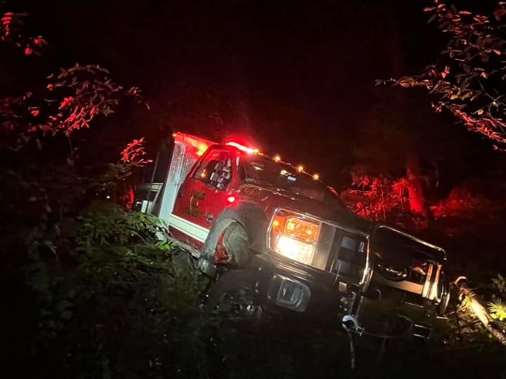 The Tannery Vol. Fire Co. rig was totaled in the crash.