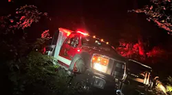 The Tannery Vol. Fire Co. rig was totaled in the crash.