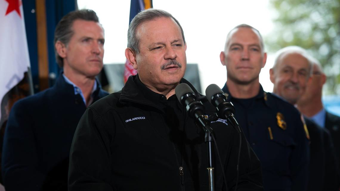 Mark Ghilarducci, seen here at a 2019 press conference during the Colfax Cal Fire Station in 2019 retired as director from the California Office of Emergency Services.