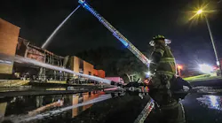 Crews with the South Fulton Fire and Rescue Department aggressively attacked a fire in the Atlanta Custom Ironworks warehouse early Tuesday morning. The building houses oxygen and propane cannisters, as well as painting materials, fire Lt. Eric Jackson said. The cause of the fire remains under investigation.