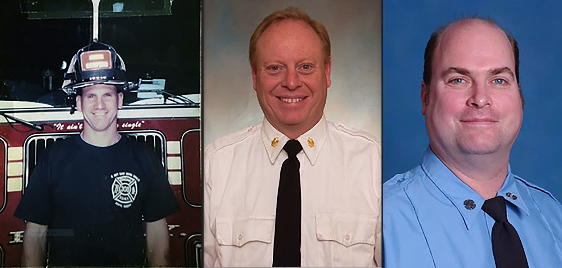 (From left) FDNY Firefighter Gregg Lawrence, FDNY Battalion Chief Joseph McKie, FDNY Firefighter William Hughes