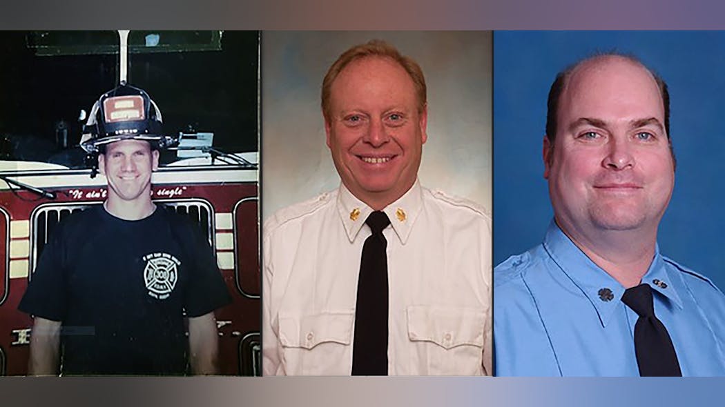 (From left) FDNY Firefighter Gregg Lawrence, FDNY Battalion Chief Joseph McKie, FDNY Firefighter William Hughes