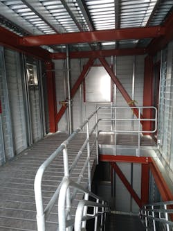 The training tower allows for a variety of training exercises including hose advancement, fire attack, search and rescue, rappelling, laddering, confined space, and high-angle rescue operations. The training tower allows for a variety of training exercises including hose advancement, fire attack, search and rescue, rappelling, laddering, confined space, and high-angle rescue operations.