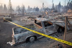 The Lincoln Heights neighborhood of Weed is cordoned off Saturday after the Weed Fire swept through the community. The Lincoln Heights neighborhood of Weed is cordoned off Saturday after the Weed Fire swept through the community.