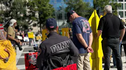 Firefighters joined a march to the EPA in Washington, D.C. on Tuesday.