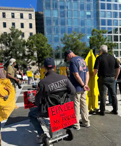 Firefighters joined a march to the EPA in Washington, D.C. on Tuesday.