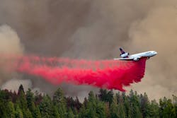 An air tanker drops fire retardant on the Mosquito fire earlier this month. An air tanker drops fire retardant on the Mosquito fire earlier this month.