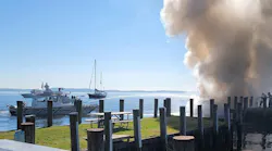 Firefighters from the Susquehanna Hose Company brought the fire under control in 30 minutes using a fire boat and ground-based fire crews.