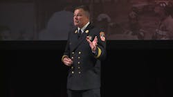 FDNY Deputy Assistant Chief Frank Leeb delivers the keynote address at Firehouse Expo. FDNY Deputy Assistant Chief Frank Leeb delivers the keynote address at Firehouse Expo.
