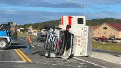 Five people were injured in an ambulance crash.