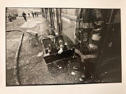 Lt. McClay at a basement fire. Lt. McClay at a basement fire.