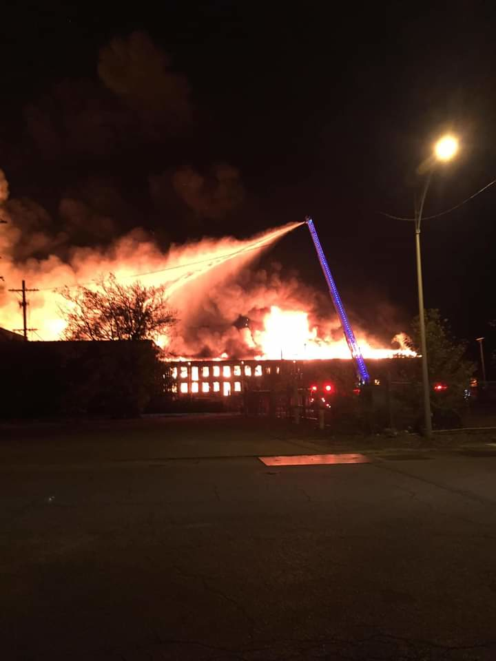 The main Morton warehouse building has collapsed.