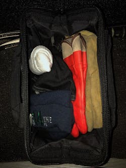 A typical cold-weather bag consists of spare personal equipment and clothing. A typical cold-weather bag consists of spare personal equipment and clothing.