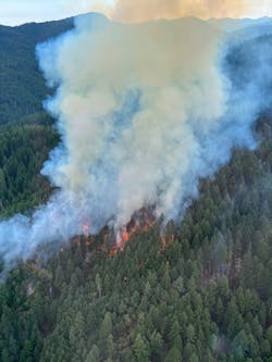 Firefighter Logan Taylor was killed in August while battling this fire in Oregon. Firefighter Logan Taylor was killed in August while battling this fire in Oregon.