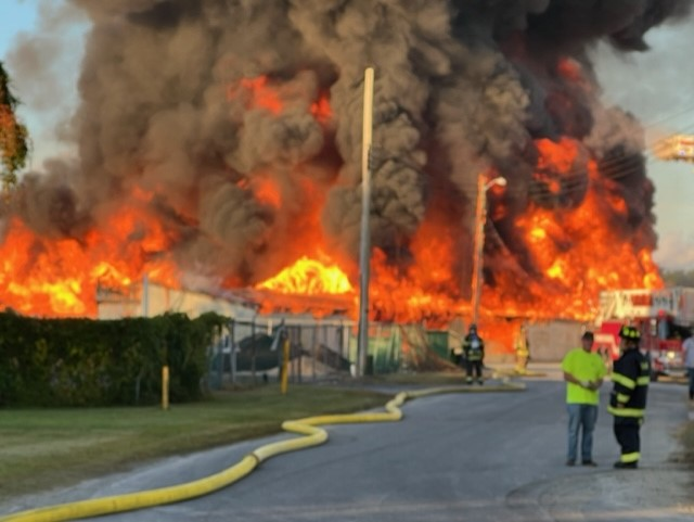 Warehouses in Seaford, DE were destroyed by fire Wednesday morning.