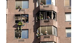 FDNY firefighters used rope to rescue victims trapped in a Manhattan high-rise fire Saturday morning.