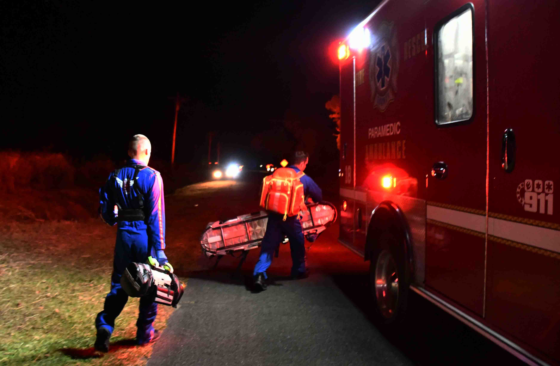 Firefighter-Paramedics treated the woman and immobilized her at the scene. Crews carried her out of the woods to a waiting ambulance. The patient was then flown to the Trauma Center at MUSC in Charleston via medical helicopter.