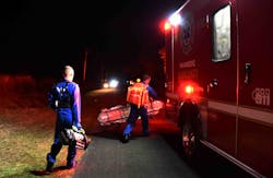 Firefighter-Paramedics treated the woman and immobilized her at the scene. Crews carried her out of the woods to a waiting ambulance. The patient was then flown to the Trauma Center at MUSC in Charleston via medical helicopter. Firefighter-Paramedics treated the woman and immobilized her at the scene. Crews carried her out of the woods to a waiting ambulance. The patient was then flown to the Trauma Center at MUSC in Charleston via medical helicopter.