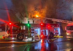 Firefighters tackle blaze in Baldwinsville, NY. Firefighters tackle blaze in Baldwinsville, NY.