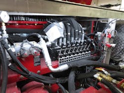 All aerials have manual override controls, but, unfortunately, they aren’t always clearly labeled. Also, the manual override controls for the aerial usually are in a different place than the outrigger override controls are. All aerials have manual override controls, but, unfortunately, they aren’t always clearly labeled. Also, the manual override controls for the aerial usually are in a different place than the outrigger override controls are.