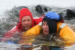 The importance of an open airway is emphasized via this training example. The importance of an open airway is emphasized via this training example.