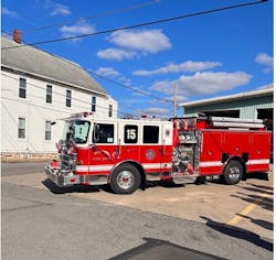 This 2022 Pierce Enforcer was pushed into the Milton firehouse. This 2022 Pierce Enforcer was pushed into the Milton firehouse.
