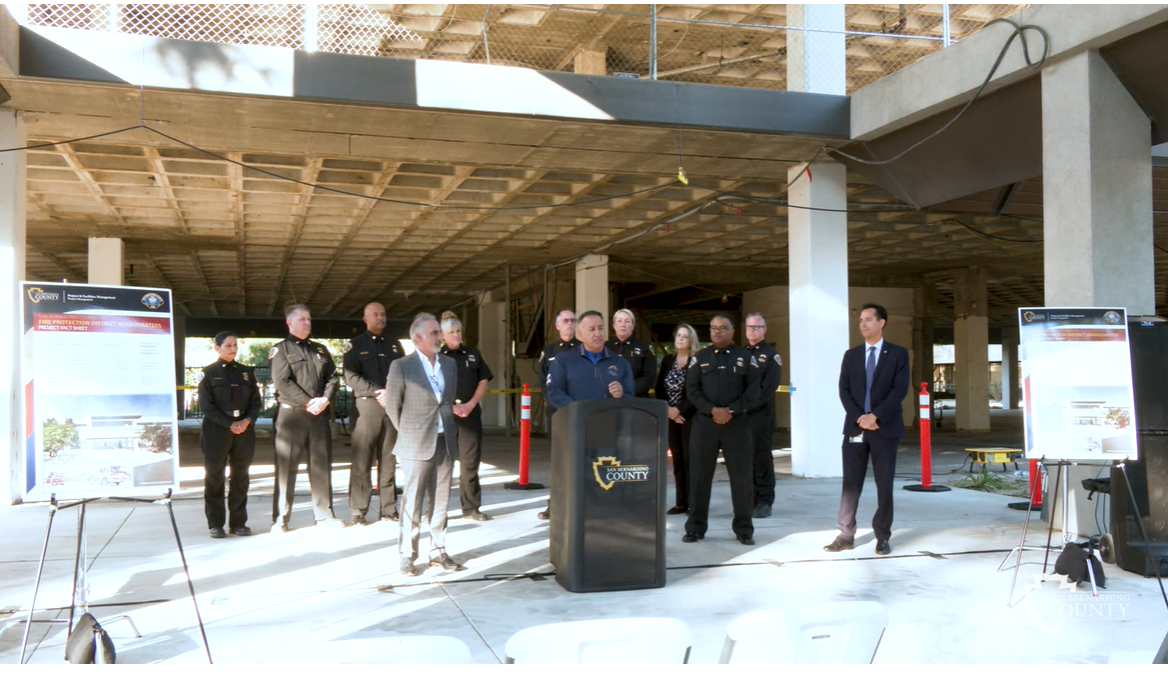 Officials provide an update on the San Bernardino County Fire Department headquarters project.