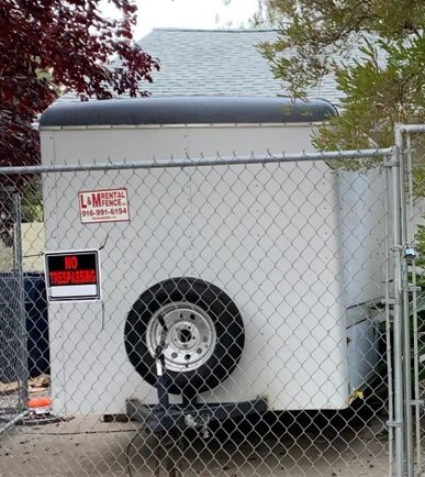 This trailer containing household chemicals was recovered.