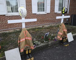 This solemn tribute sits outside the Community Fire Co. in New Tripoli. This solemn tribute sits outside the Community Fire Co. in New Tripoli.