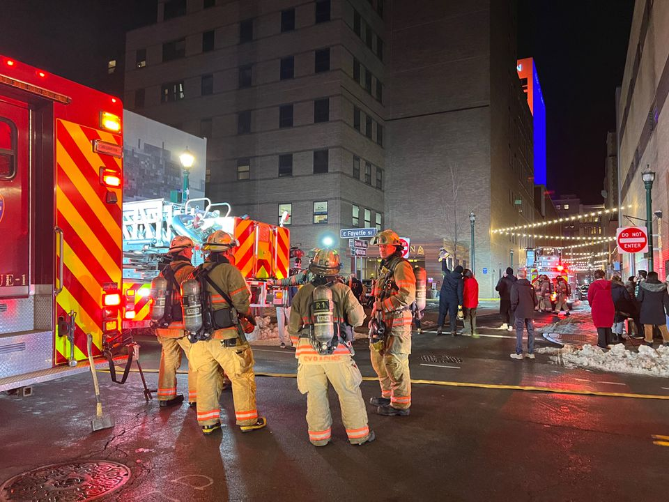 Syracuse firefighters found a sprinkler activated in the high-rise.