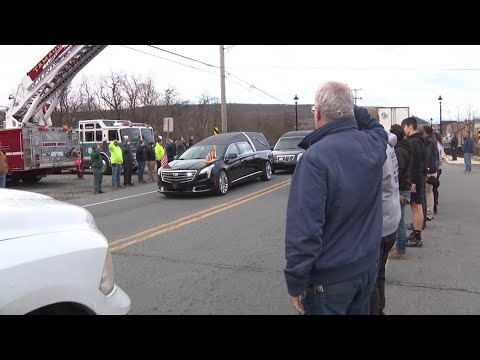 Apparatus Leads Procession as Fallen New Tripoli, PA Firefighters