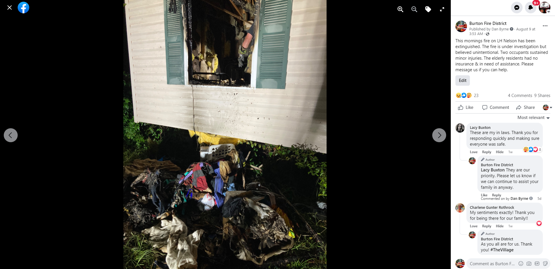 Fire departments that post photos from emergency responses&mdash;respectful of the privacy of citizens&mdash;afford the possibility for their members to be apprised of an individual&rsquo;s status after the emergency and/or to be thanked for their dedication to the community.