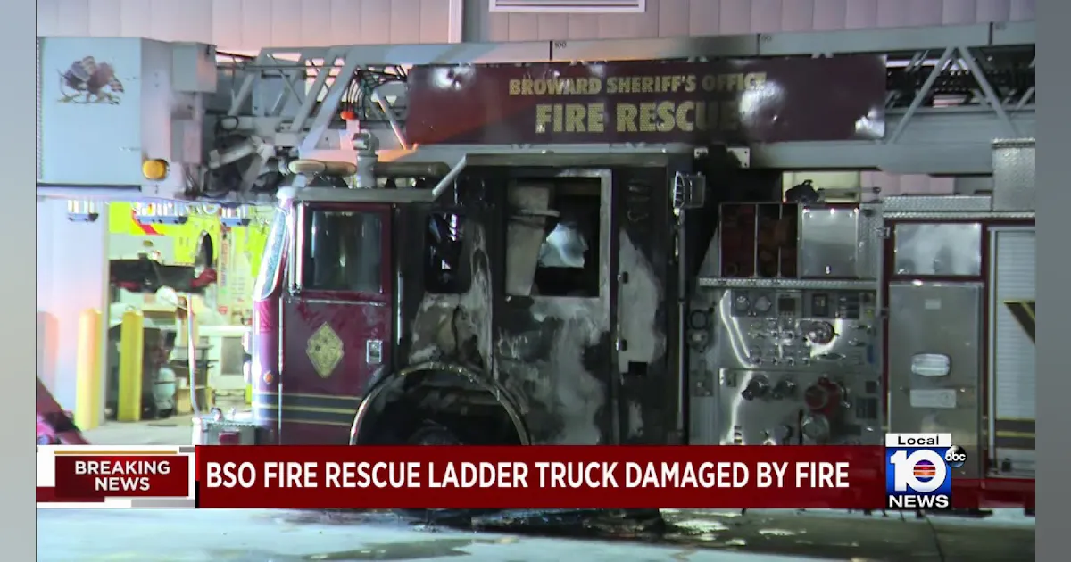 Broward County, FL Ladder Truck Catches Fire in Fleet Facility Near ...